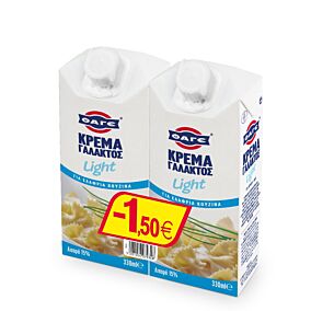  Κρέμα γάλακτος ΦΑΓΕ light -1,5€ (2x330ml)