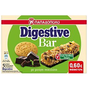 Μπάρα DIGESTIVE με σοκολάτα χωρίς ζάχαρη (5x28g)