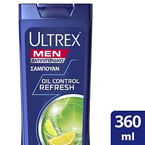 Σαμπουάν ULTREX Men Oil Control Refresh αντιπιτυριδικό για λιπαρά μαλλιά και λιπαρή επιδερμίδα (360ml)