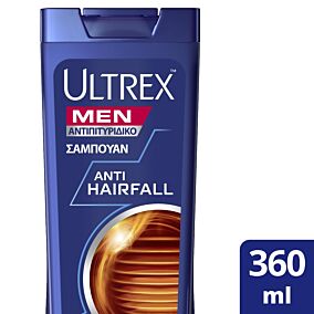 Σαμπουάν ULTREX Men Anti-Hair Fall αντιπιτυριδικό για αδύναμα μαλλιά που σπάνε (360ml)