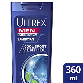 Σαμπουάν ULTREX Men Cool Sport Menthol για κάθε τύπο μαλλιών (360ml)