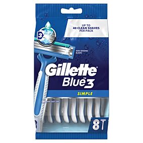 Ξυραφάκια GILLETTE blue simple 3 μιας χρήσης (8τεμ.)