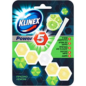 Αποσμητικό τουαλέτας KLINEX block power 5 πράσινο λεμόνι (55g)