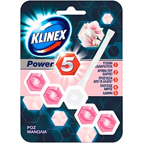 Αποσμητικό τουαλέτας KLINEX block power 5 ροζ μανόλια (55g)