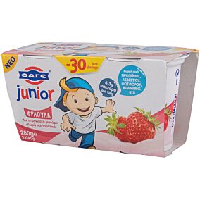 Γιαούρτι επιδόρπιο JUNIOR με γεύση φράουλα -0,30€ (2x140g)