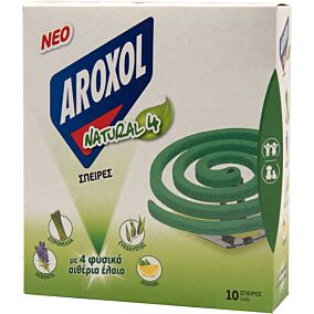 Εντομοαπωθητικό AROXOL spiral με 4 φυσικά αιθέρια έλαια (10τεμ.)