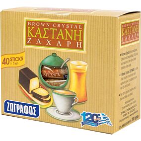 Ζάχαρη ΖΩΓΡΑΦΟΣ ακατέργαστη σε sticks (40x5g)