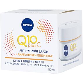 Κρέμα προσώπου NIVEA αντιρυτιδική ημέρας Q10+ C (50ml)