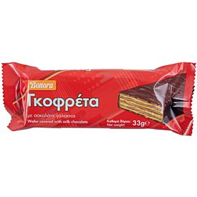 Γκοφρέτα BONORA με σοκολάτα γάλακτος (33g)