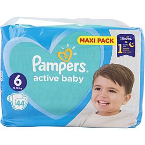 Πάνες PAMPERS active baby Maxi Pack No.6 (44τεμ.)