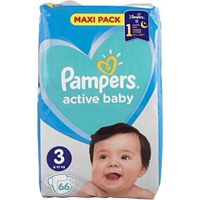 Πάνες PAMPERS active baby Maxi Pack No.3 (66τεμ.)