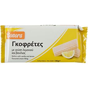 Γκοφρέτα BONORA με κρέμα λεμόνι (180g)