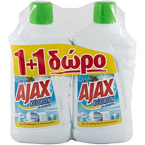 Καθαριστικό AJAX kloron regular 1+1 ΔΩΡΟ, υγρό (1lt)