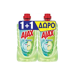 Καθαριστικό AJAX boost ξύδι και μήλο, υγρό 1+1 ΔΩΡΟ (2x1lt)