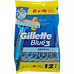 Ξυραφάκια GILLETTE blue 3 μιας χρήσης 8+4 ΔΩΡΟ (12τεμ.)