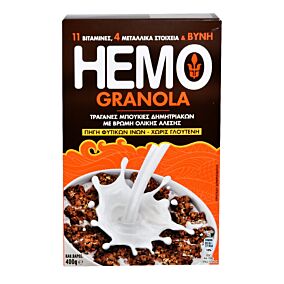 Δημητριακά HEMO Granola τραγανές μπουκιές χωρίς γλουτένη (400g)