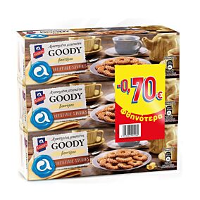 Μπισκότα ΑΛΛΑΤΙΝΗ Goody βουτύρου -0,70€ (3x175g)