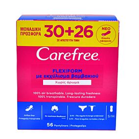 Σερβιέτες CAREFREE flexiform 30+26 ΔΩΡΟ (56τεμ.)