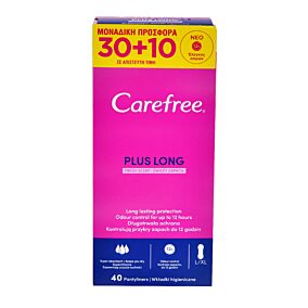 Σερβιέτες CAREFREE plus long 30+10 ΔΩΡΟ (40τεμ.)