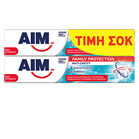 Οδοντόκρεμα AIM Family Protection Anti-Cavity (2x75ml)