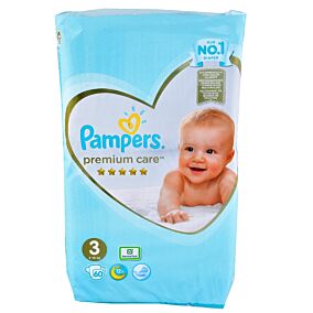 Πάνες PAMPERS premium care No.3 Jumbo (60τεμ.)