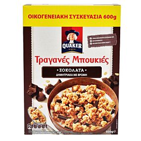 Δημητριακά QUAKER τραγανές μπουκιές βρώμης με σοκολάτα υγείας (450g)