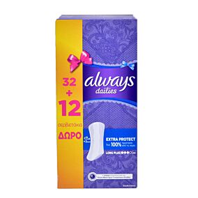 Σερβιετάκια ALWAYS xprot long plus 32+12 ΔΩΡΟ (32+12τεμ.)