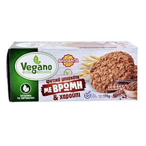 Μπισκότα ΒΙΟΛΑΝΤΑ Vegano με βρώμη και χαρούπι (170g)