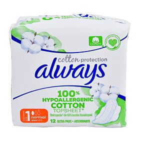 Σερβιέτες ALWAYS cotton normal (12τεμ.)