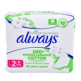 Σερβιέτες ALWAYS cotton long (10τεμ.)