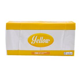 Χαρτοπετσέτες YELLOW λευκές 33x33 200 φύλλα