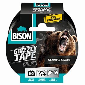 Ταινία BISON grizzly heavy duty υφασμάτινη μαύρη 10m