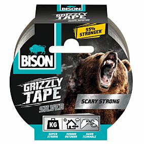 Ταινία BISON grizzly heavy duty υφασμάτινη ασημί 10m