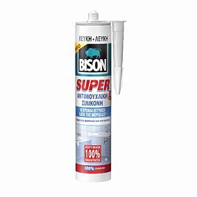 Σιλικόνη BISON super sanitary λευκή 280ml