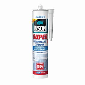 Σιλικόνη BISON super sanitary διάφανη 280ml