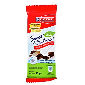 Σοκολάτα ΓΙΩΤΗΣ Sweet&Balance γάλακτος με Stevia (70g)