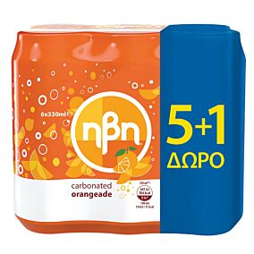 Πορτοκαλάδα ΗΒΗ πορτοκαλί κουτί 5+1 ΔΩΡΟ (6x330ml)