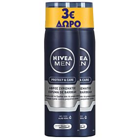 NIVEA Men Αφρός ξυρίσματος Moisture -3€ (2x250ml)