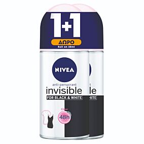 Αποσμητικό NIVEA Roll On For Men Black&White ΔΩΡΟ 1+1 (50ml)