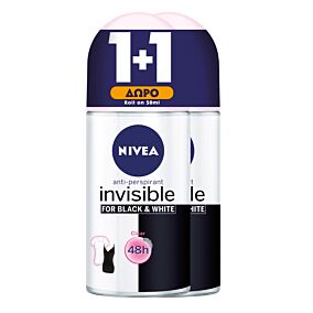 Αποσμητικό NIVEA Roll On For Women Black&White ΔΩΡΟ 1+1 (50ml)