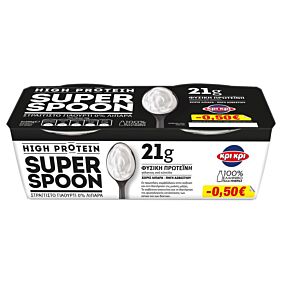 Γιαούρτι ΚΡΙ ΚΡΙ superspoon plain high protein στραγγιστό -0,50€ (2x205g)