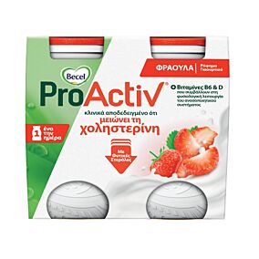 Ρόφημα γιαουρτιού BECEL ProActiv φράουλα (4x75g)