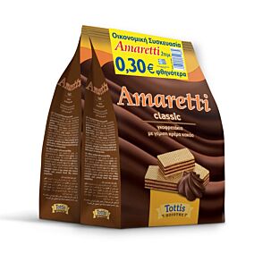 Γκοφρετάκια AMARETTI με κακάο -0,30€ (2x125g)