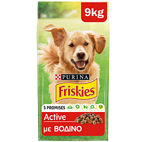 Τροφή ξηρή FRISKIES Active για σκύλους με βοδινό (9kg)