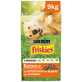 Ξηρά τροφή FRISKIES Balance για σκύλους με κοτόπουλο και διάφορα λαχανικά (9kg)