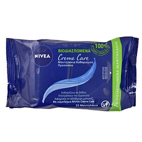 Μαντιλάκια NIVEA Crème Care καθαρισμού (25τεμ.)