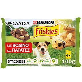 Τροφή FRISKIES σκύλου με βοδινό και πατάτες (4x100g)