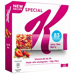 KELLOGG'S Special K μπάρα δημητριακών με Red Berries 6x21,5g