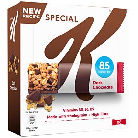 KELLOGG'S Special K μπάρα δημητριακών με μαύρη σοκολάτα 6x21,5g