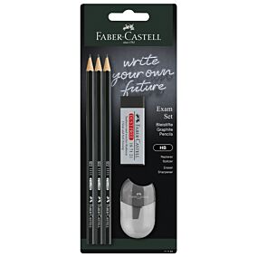 FABER-CASTELL σετ 3 μολύβια ΗΒ + γόμα Dust Free + ξύστρα